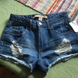 NEW Charlotte Russe high waisted distressed denim
